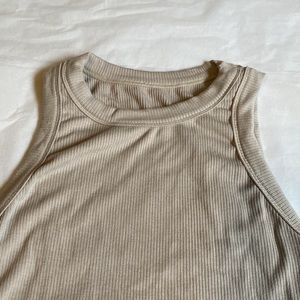 Tan ribbed tank